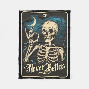 Lustige Skelett-Tarotkarte Nie Besserer Totenkopf Fleecedecke
