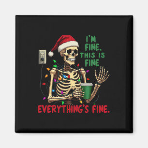 Lustige Skelett-Weihnachtslichter Mir geht's gut A Magnet