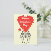Lustige Skelette romantische Valentinsgrüße Feiertagspostkarte (Stehend Vorderseite)