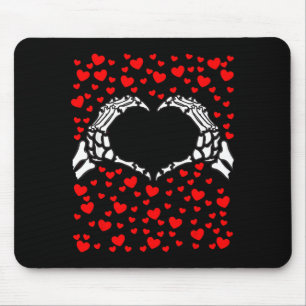 Lustige Skeletthand Herz Liebe Valentinstag Gesche Mousepad