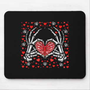 Lustige Skeletthand Herz Valentinstag Knochen Lieb Mousepad