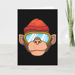 Lustige Ski-Affen-Brille Gorilla-Ski fahren Berg G Karte