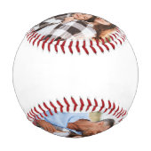 lustige Skript Papa Multi-Foto Baseball (Rückseite)