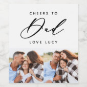 lustige Skript Papa Multi-Foto-Weinlabel Weinetikett (Einzelnes Label)