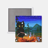 Lustige skurrile Katzenmaus Camp Creationarts Magnet (Vorderseite/Rückseite)