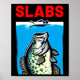 Lustige Slab Berühmter Hai-Film-Parodie Slabs Crap Poster