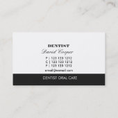 Lustige smiley-Glasschlacken-Zahnarzt-Zahnpflege Visitenkarte (Rückseite)