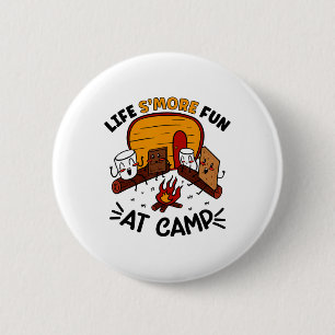 Lustige S'mores Camping Lagerfeuer Marshmallow Leb Button