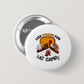 Lustige S'mores Camping Lagerfeuer Marshmallow Leb Button (Vorne & Hinten)