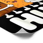 Lustige S'mores-Marshmallow-Lagerfeuer  Poster (Ecke)