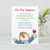 Lustige Snowman-Feiertags-Cocktail-Party Einladung (Stehend Vorderseite)