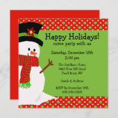 Lustige Snowman-Feiertags-Party Einladung (Vorne/Hinten)