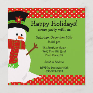 Lustige Snowman-Feiertags-Party Einladung