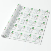 Lustige Snowman-Furz-Schneeflocken Geschenkpapier (Ungerollt)