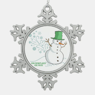 Lustige Snowman-Furz-Schneeflocken Schneeflocken Zinn-Ornament