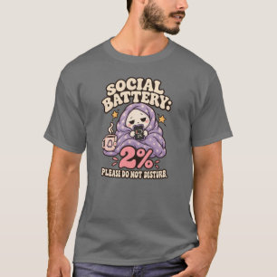 Lustige Social-Battery-Geist-Illustration T-Shirt