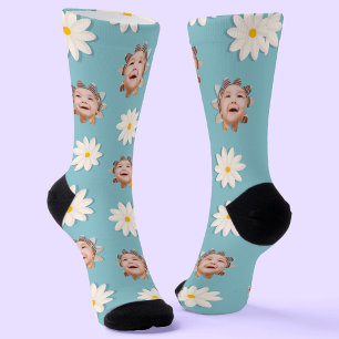 Lustige Socken mit bedrucktem Gänseblümchen-Muster