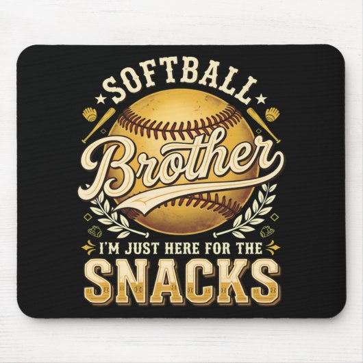 Lustige Softball-Bruder-Snacks Sport Mousepad (Vorne)
