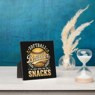 Lustige Softball-Bruder-Snacks-Sportarten Fotoplatte