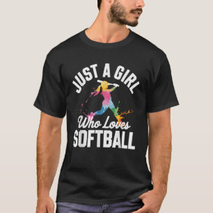 Lustige Softball-Kunst für Frauen Mädchen Mutter J T-Shirt