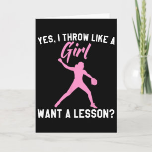 Lustige Softball-Kunst für Mädchen Frauen Softball Karte
