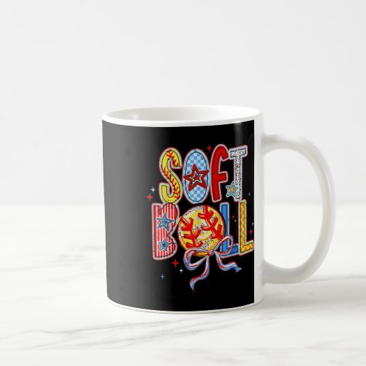Lustige Softball-Mama Baseball-Mama zum Muttertag Kaffeetasse (Rechts)