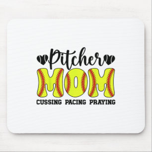 Lustige Softball-Pitcher-Mutter eines Softball-Pit Mousepad