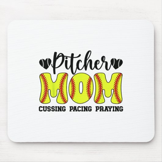 Lustige Softball-Pitcher-Mutter eines Softball-Pit Mousepad (Vorne)