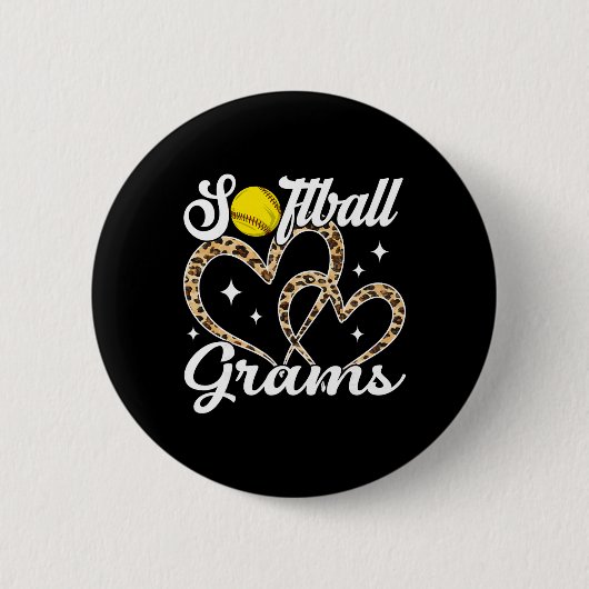 Lustige Softll Gramm Leopard Softll Spieler Button (Vorderseite)