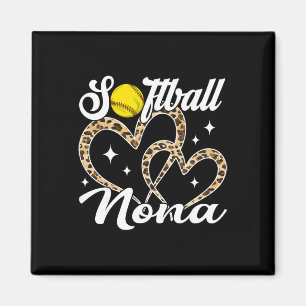 Lustige Softll Nona Leopard Softll Spieler  Magnet