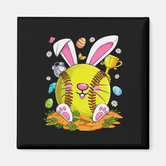 Lustige Softll Und Hasengesicht Eier Frohen Ostert Magnet (Vorne)