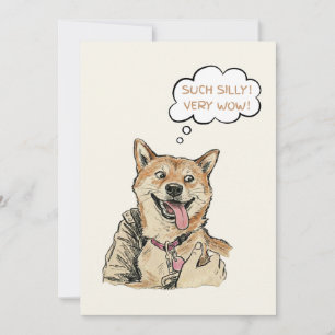 Lustige "Solch Alberner Sehr Wow" Shiba Inu Doge M Feiertagskarte