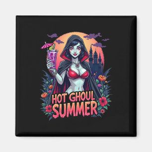 Lustige Sommer Heiße Ghoul Summerween Vibes Eiscre Magnet