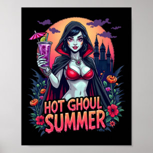 Lustige Sommer Heiße Ghoul Summerween Vibes Eiscre Poster