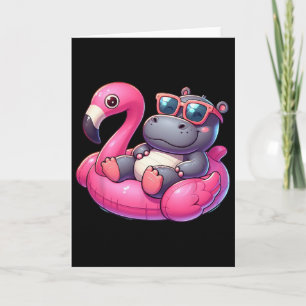 Lustige Sommer Nilpferd Rosa Poolparty Hawaiian So Karte