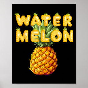 Lustige Sommer Wassermelone gelbe Grafik Männer Poster