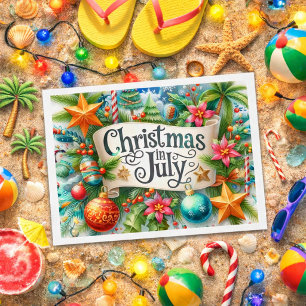 Lustige Sommer-Weihnachten im Juli-Urlaub Postkarte