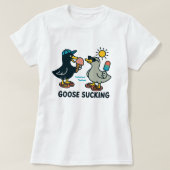 Lustige Sommergans; Gans mit Eiscreme T-Shirt (Design vorne)