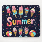 Lustige Sommergrafiken auf Schwarz Mousepad (Vorne)