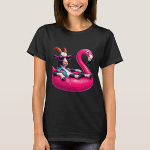 Lustige Sommerziege Rosa Poolparty Hawaiianischer T-Shirt