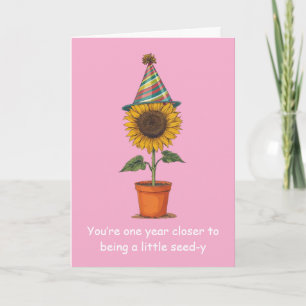 Lustige Sonnenblumen-Geburtstags-Samen-Witz Humor  Karte