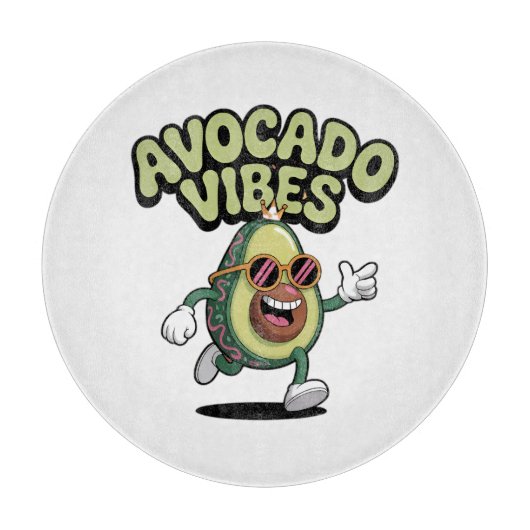 Lustige Sonnenbrille Avocado Schneidebrett (Vorderseite)