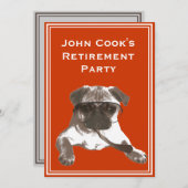 Lustige Sonnenbrille-Mops-Ruhestands-Party Einladung (Vorne/Hinten)