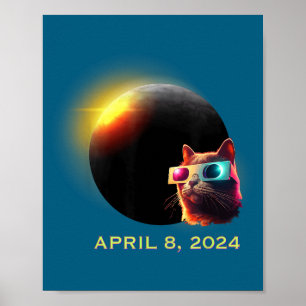 Lustige Sonnenfinsternis Katze Sonnenfinsternis Poster