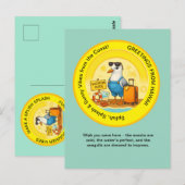 lustige sonnige Destination Seagull Beach Gruß Postkarte (Vorne/Hinten)