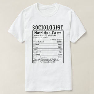 Lustige Soziologe Ernährungsfakten Sozialwissensch T-Shirt