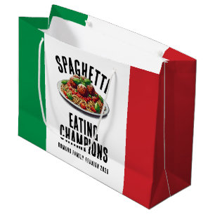 Lustige Spaghetti-Ess-Champions Familienzusammenku Große Geschenktüte