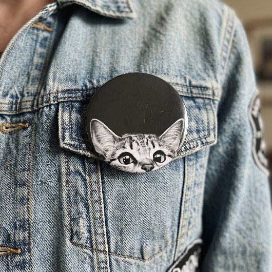 Lustige spähende Katzen-Stalker-Kätzchen-Meme Button