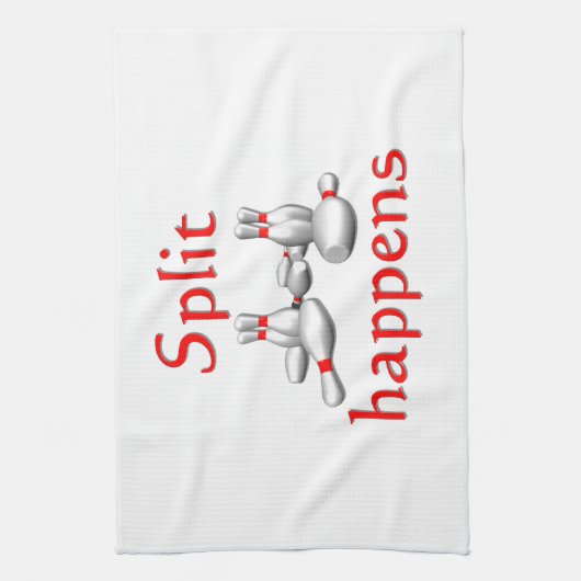 Lustige Spalte geschieht Bowlingstuch Geschirrtuch (Vertikal)