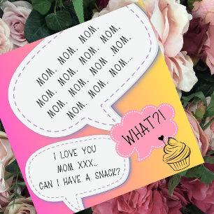 lustige Spaß cupcake Mama PINK Muttertag Feiertagskarte